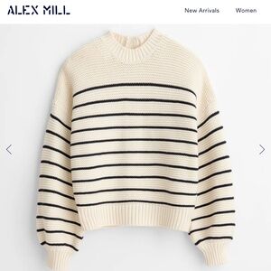 NWT Alex Mill Navy and Cream Striped Sweater